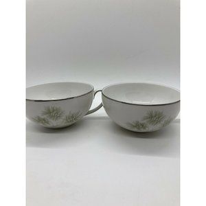 Set 2 Vita Craft Greenbriar Tree Minimalist Fine China Tea Cups Bavaria Germany